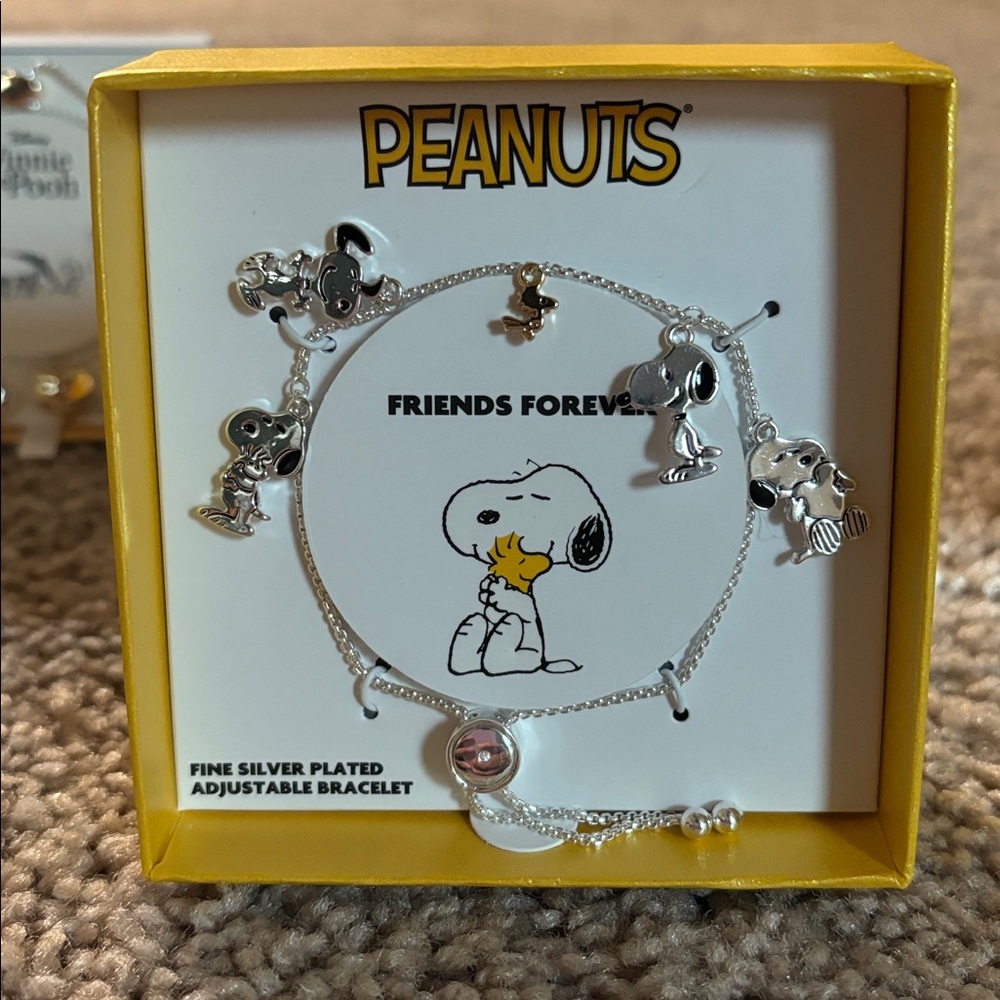 Peanuts Silver Charm Bracelet with Characters